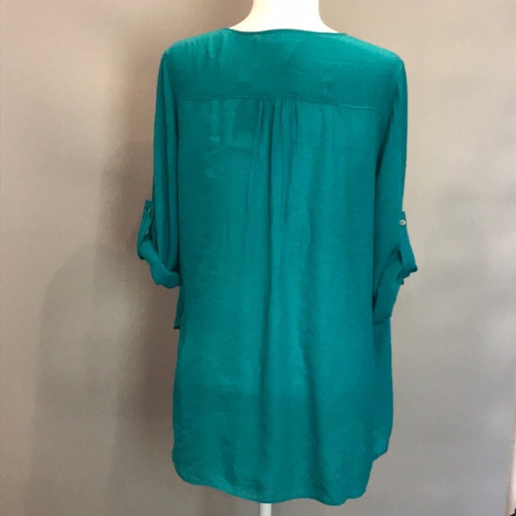 NWT Teal Semi-Sheer Tunic by Fever Size L - Picture 2 of 4
